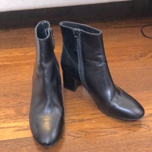 J.Crew black low heeled bootie